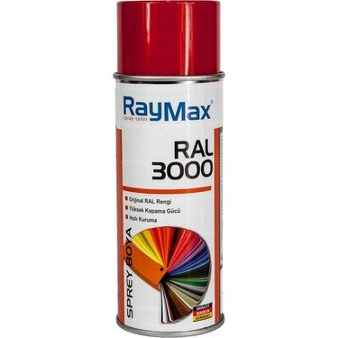 Raymax RAL 3000 Ateş Kırmızı Akrilik Sprey Boya 400ml